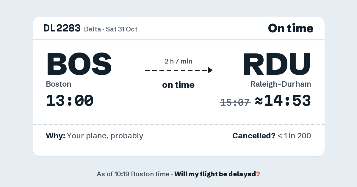 Link preview: DL2283 lands about 14:53