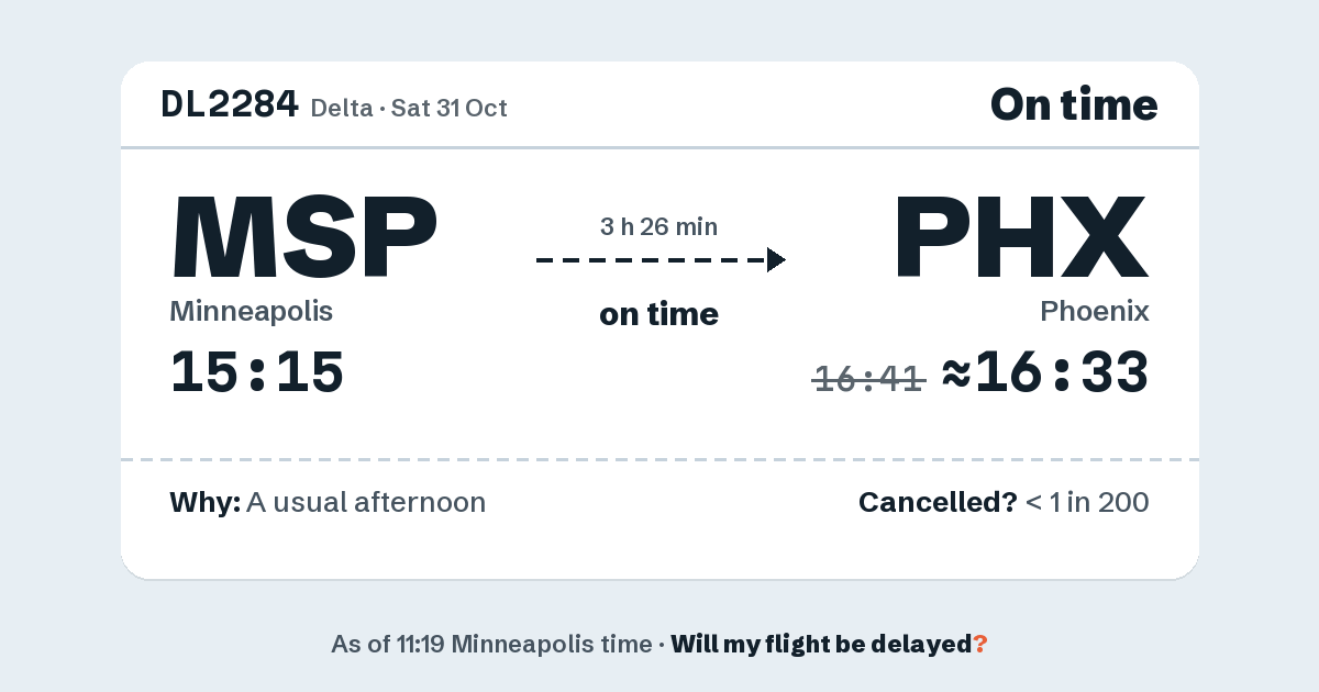 Link preview: DL2284 lands about 16:33