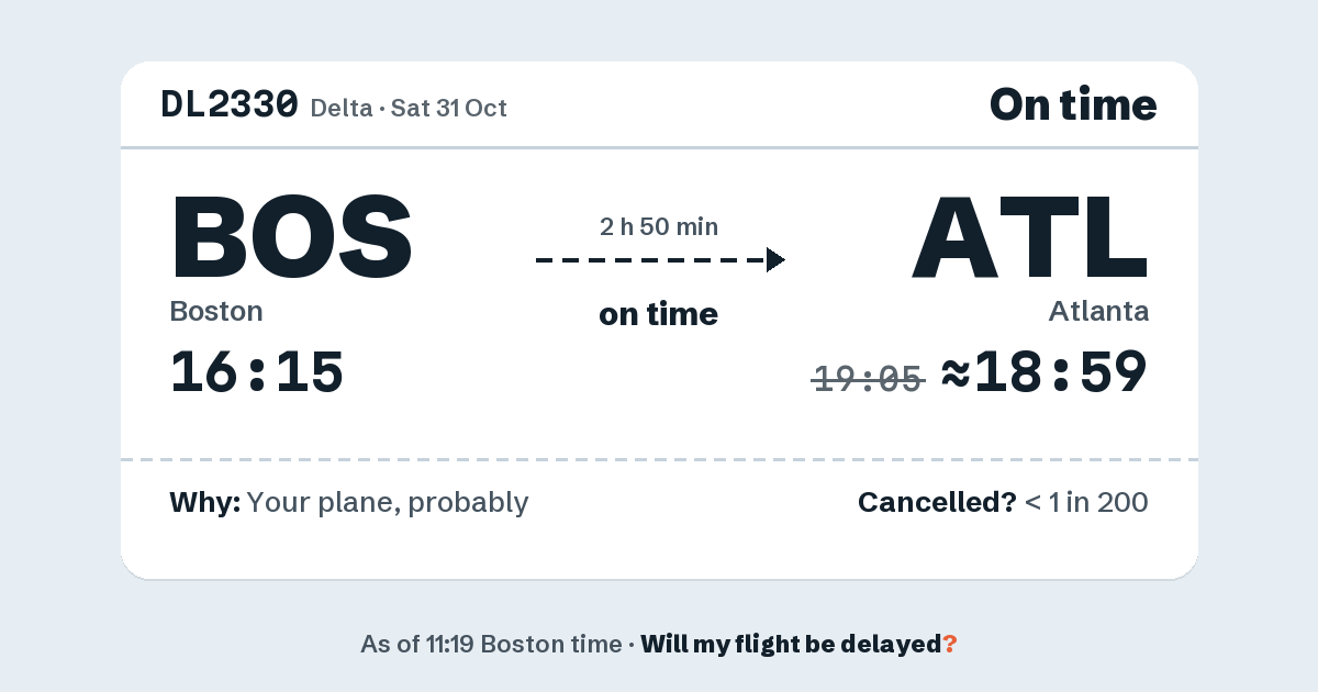 Link preview: DL2330 lands about 18:59