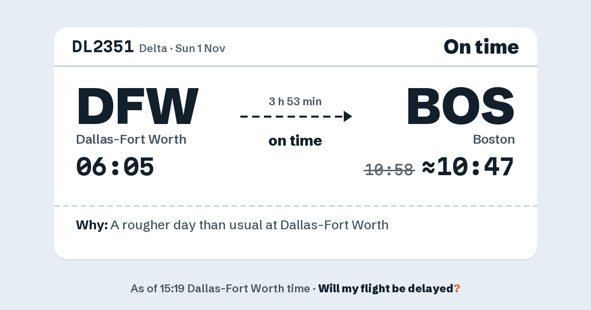 Link preview: DL2351 lands about 10:47