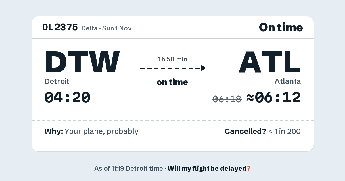 Link preview: DL2375 lands about 06:12