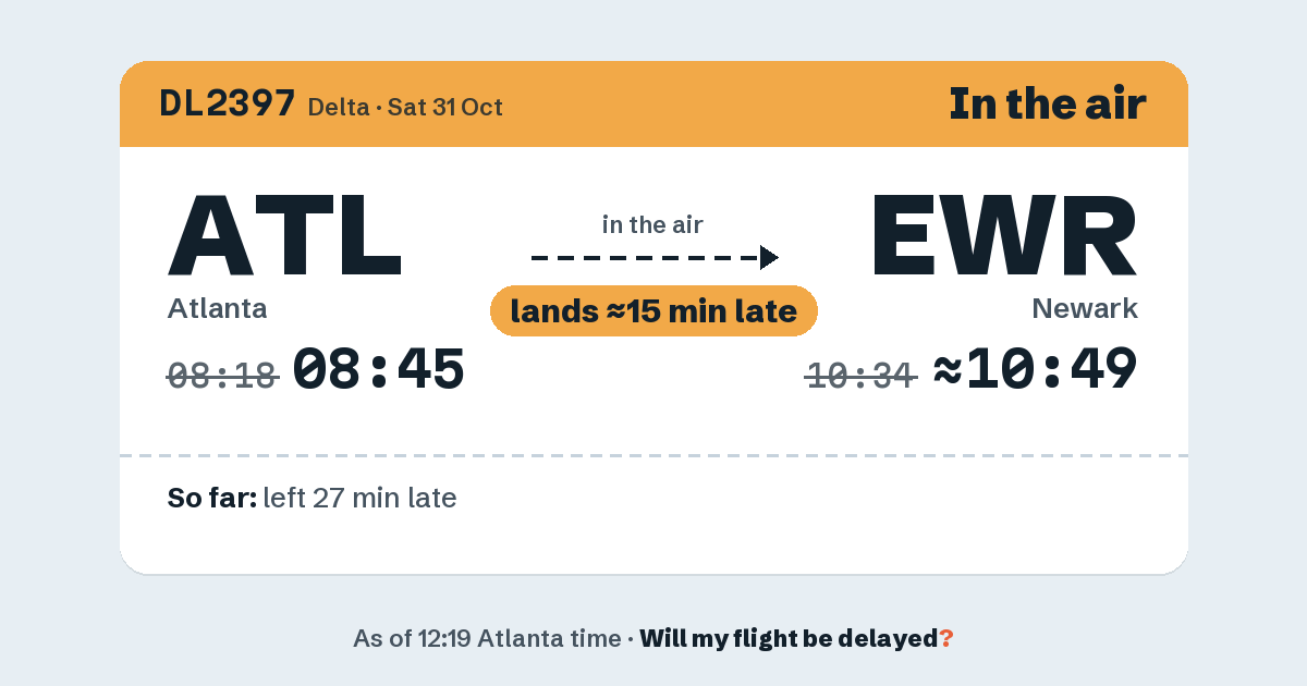 Link preview: DL2397 lands about 10:50