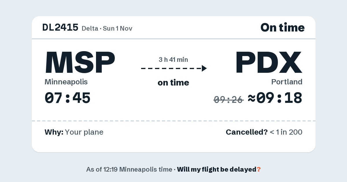 Link preview: DL2415 lands about 09:18