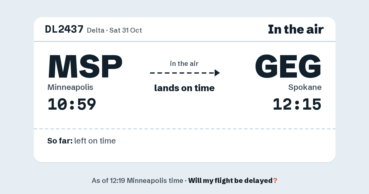 Link preview: DL2437 lands about 12:17
