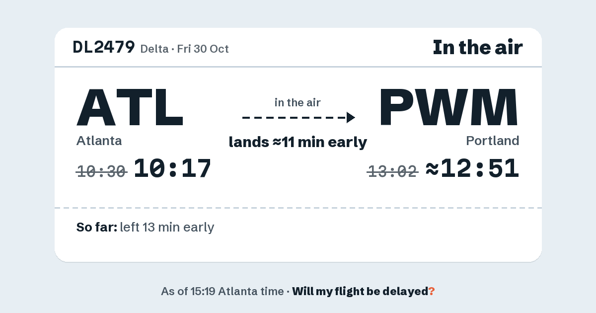 Link preview: DL2479 lands about 12:51
