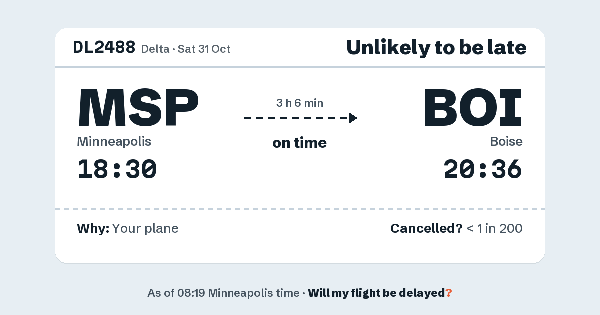 Link preview: DL2488 lands about 20:37