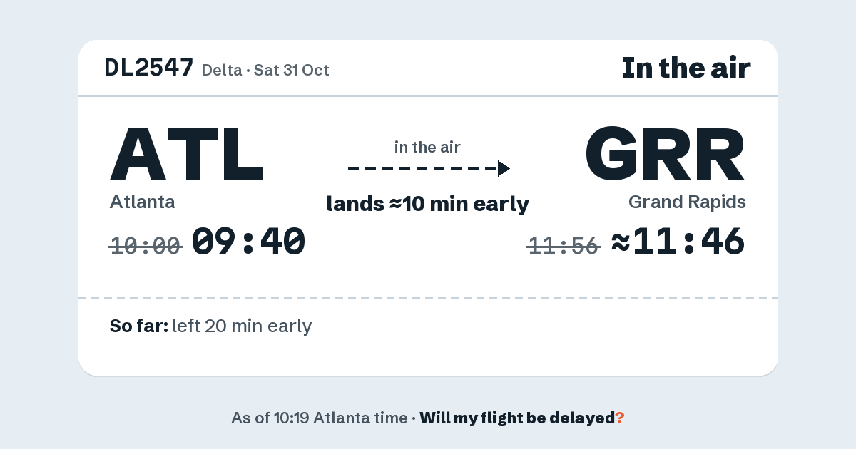 Link preview: DL2547 lands about 11:46