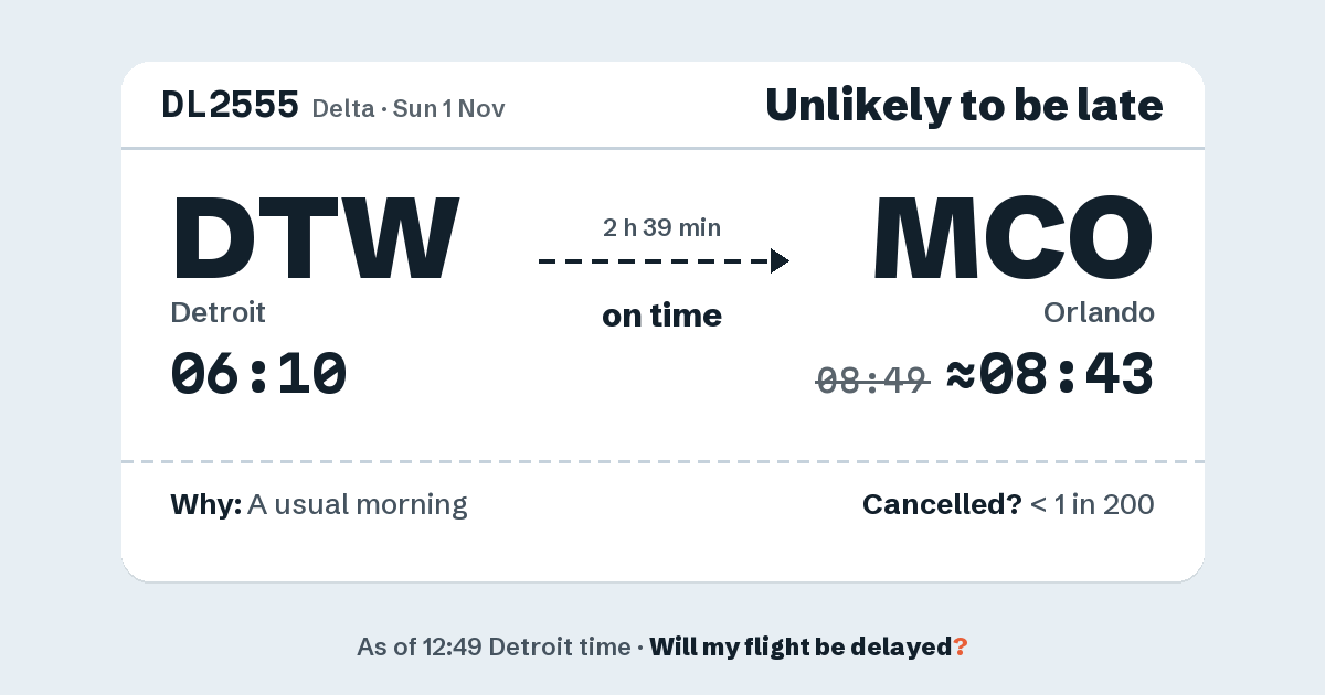 Link preview: DL2555 lands about 08:43