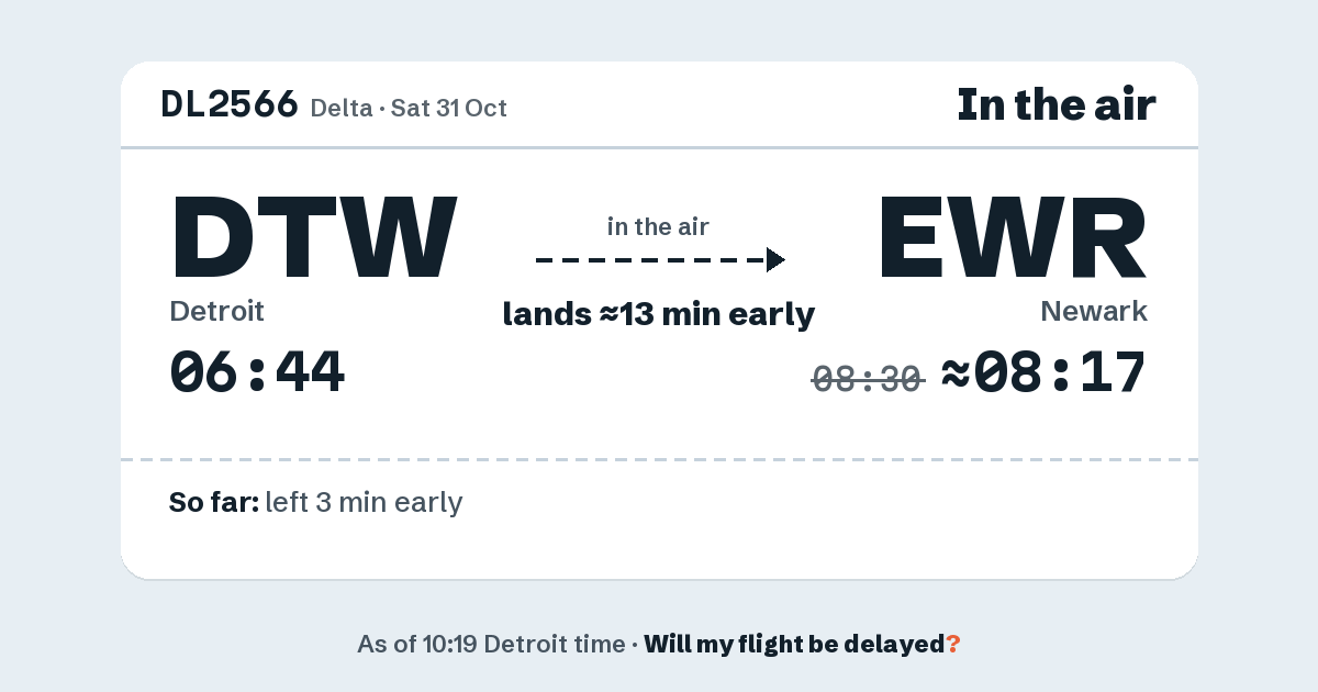 Link preview: DL2566 lands about 08:17