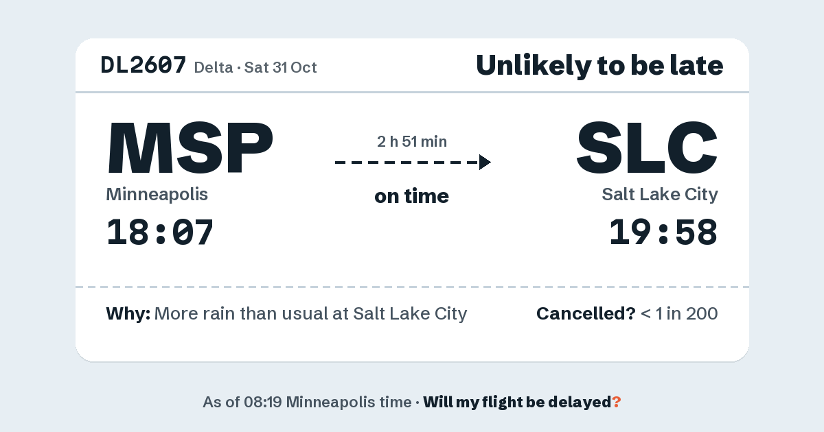 Link preview: DL2607 lands about 19:57