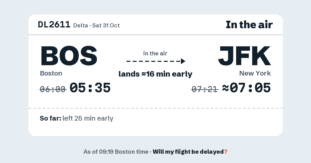 Link preview: DL2611 lands about 07:05