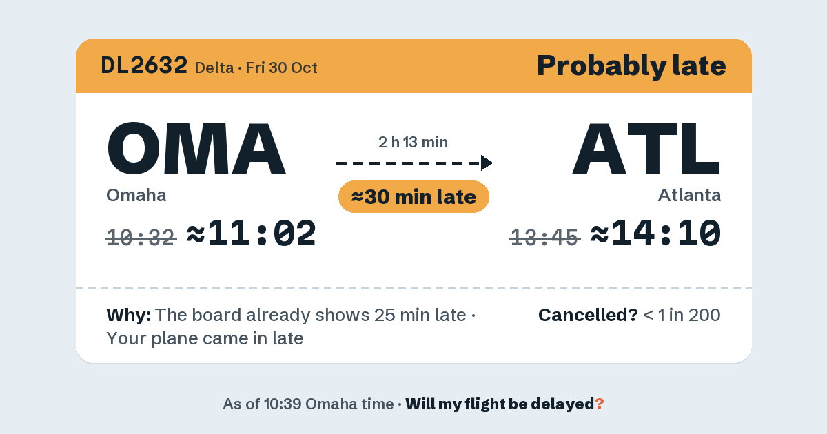 Link preview: DL2632 lands about 14:12