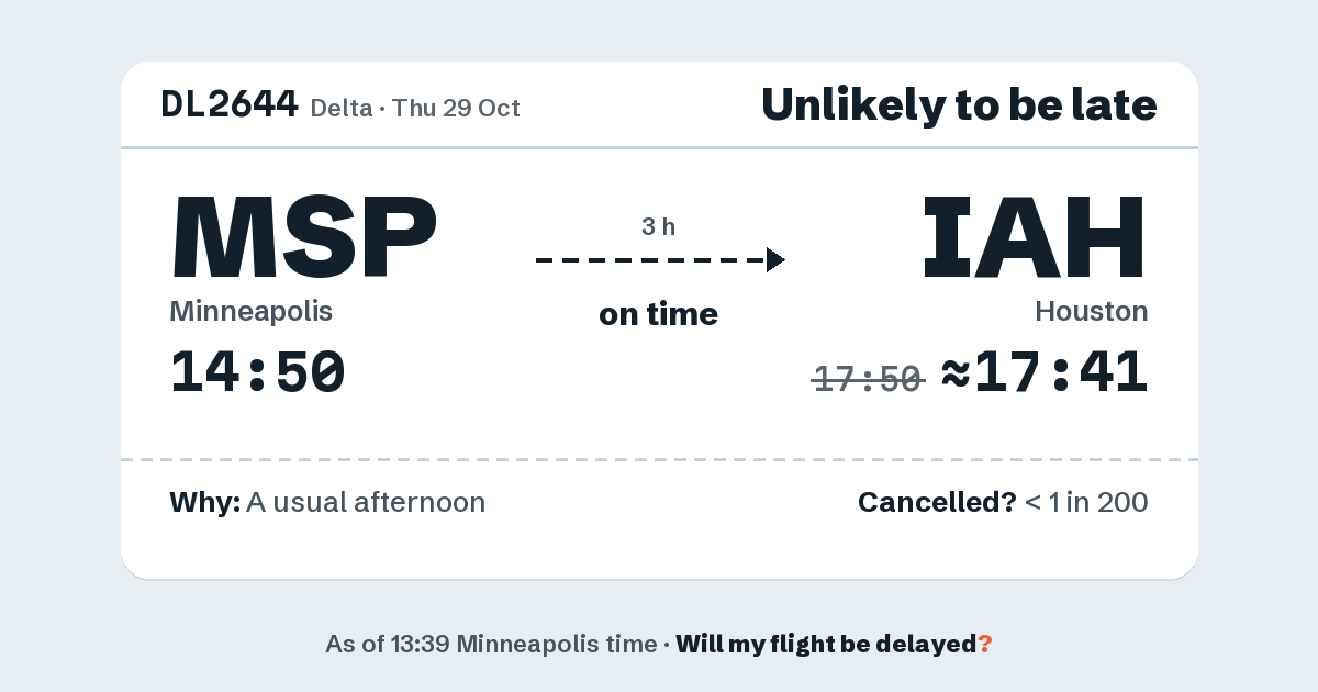 Link preview: DL2644 lands about 17:41