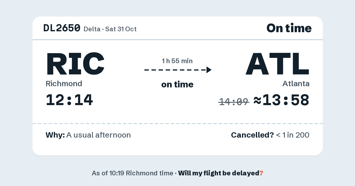 Link preview: DL2650 lands about 13:58