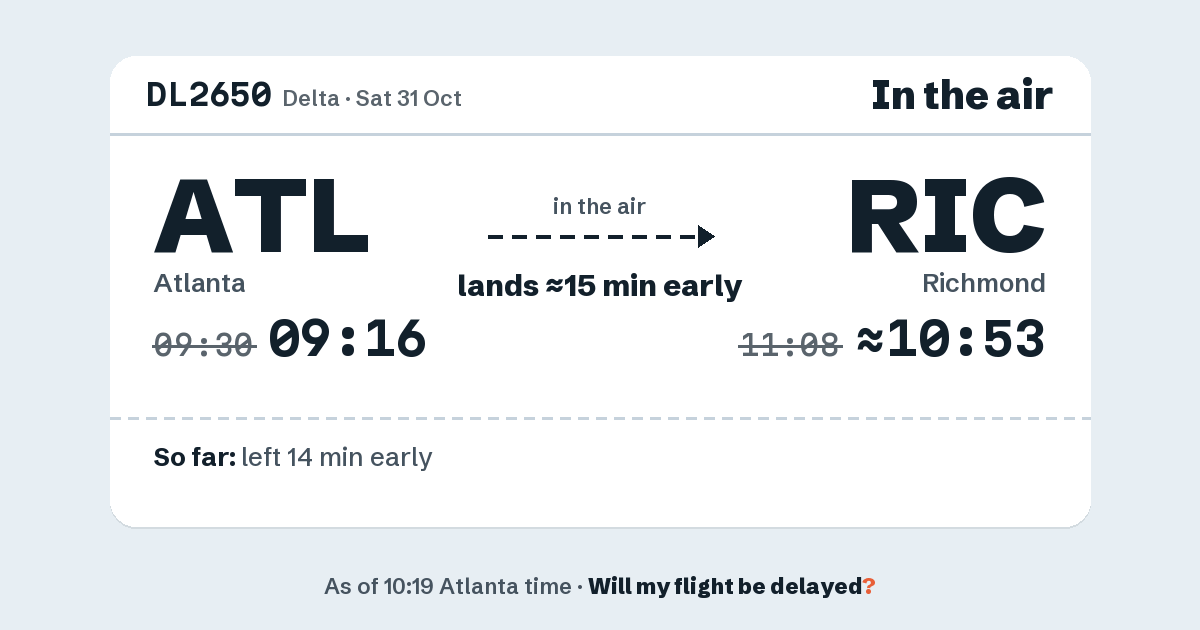 Link preview: DL2650 lands about 10:53