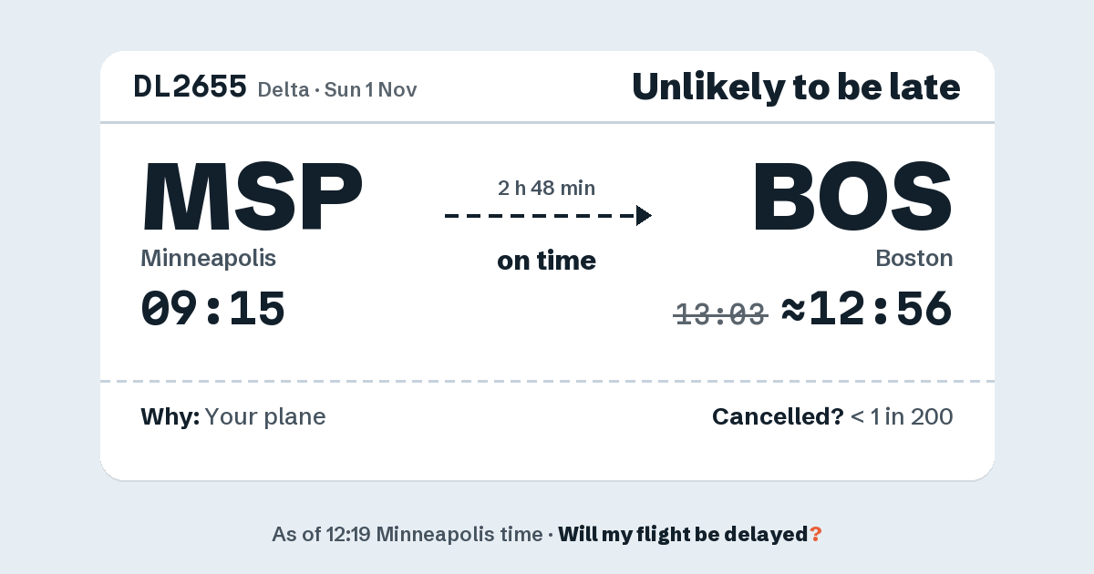 Link preview: DL2655 lands about 12:56