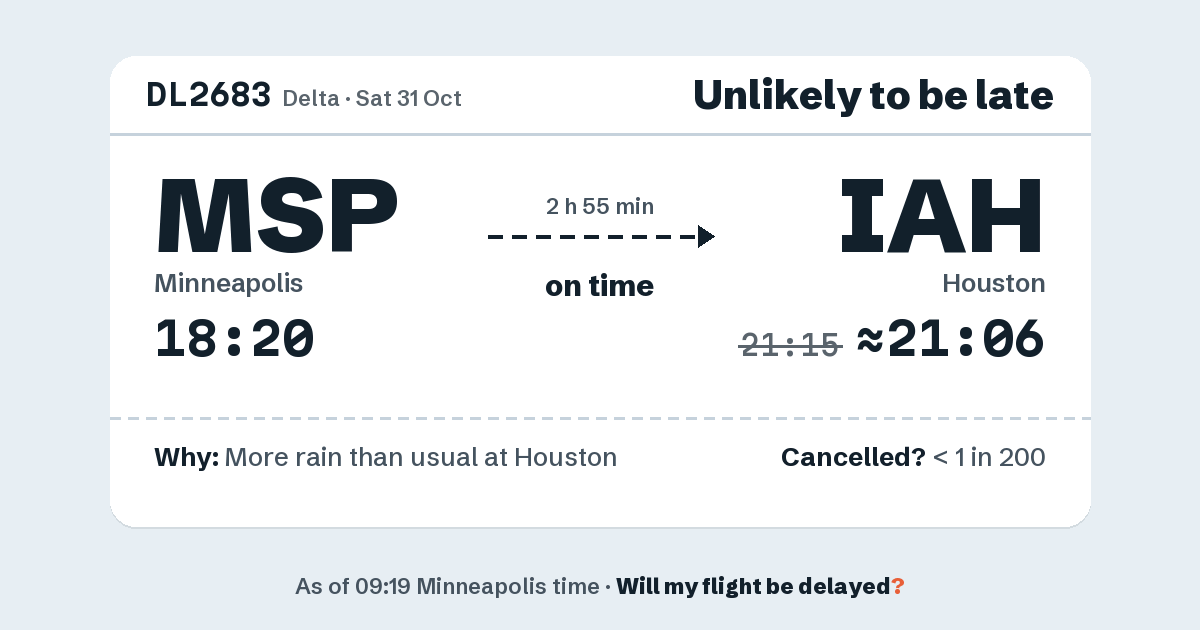 Link preview: DL2683 lands about 21:06
