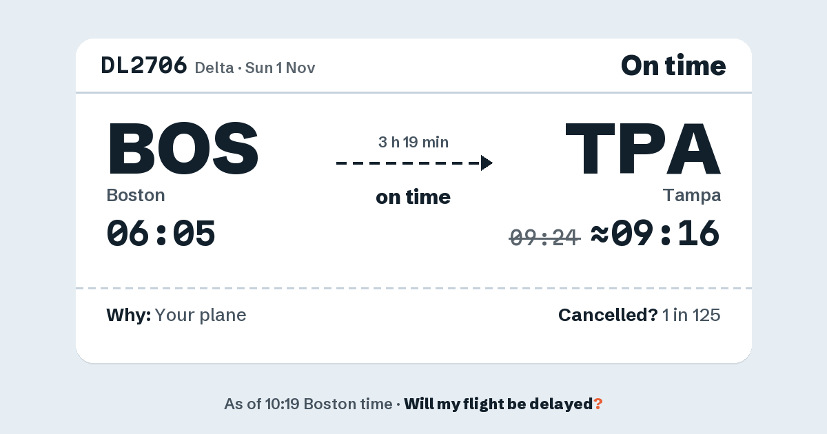 Link preview: DL2706 lands about 09:16