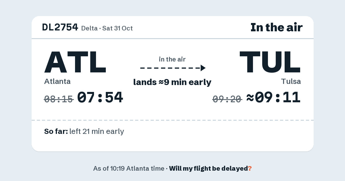 Link preview: DL2754 lands about 09:11