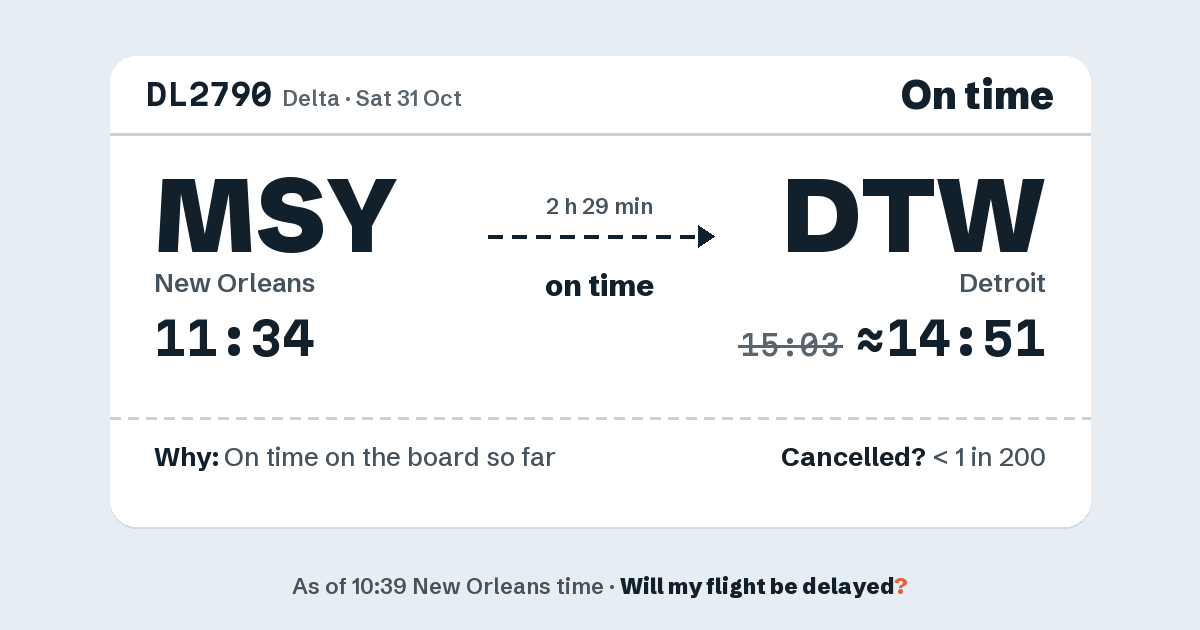 Link preview: DL2790 lands about 14:51