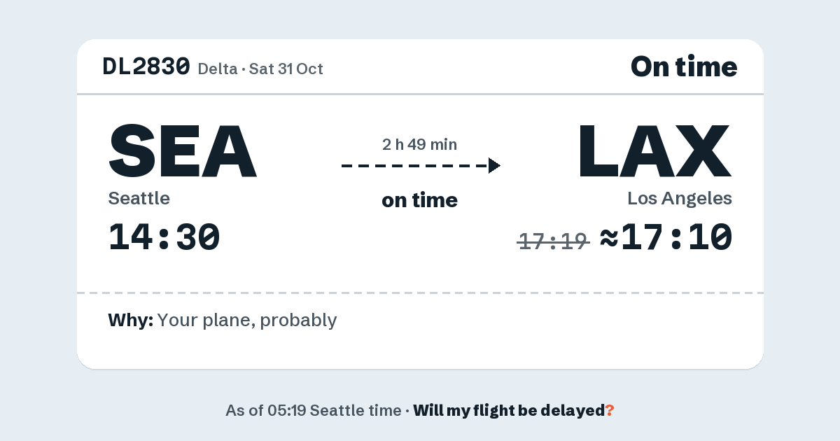 Link preview: DL2830 lands about 17:10
