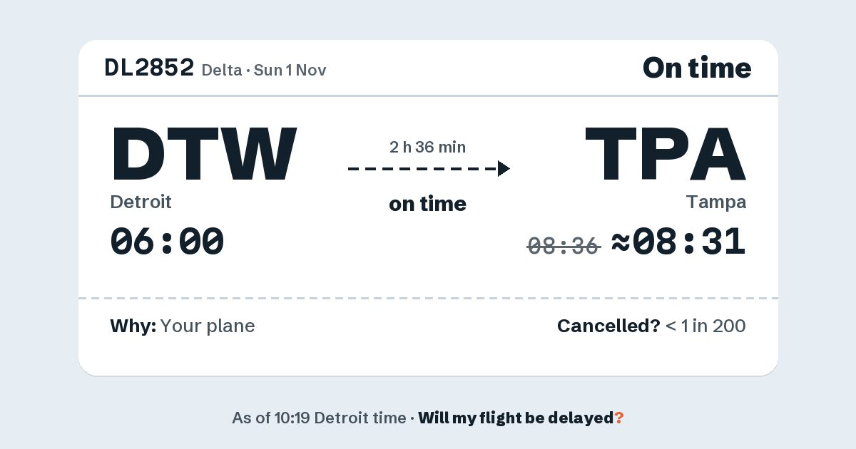 Link preview: DL2852 lands about 08:31