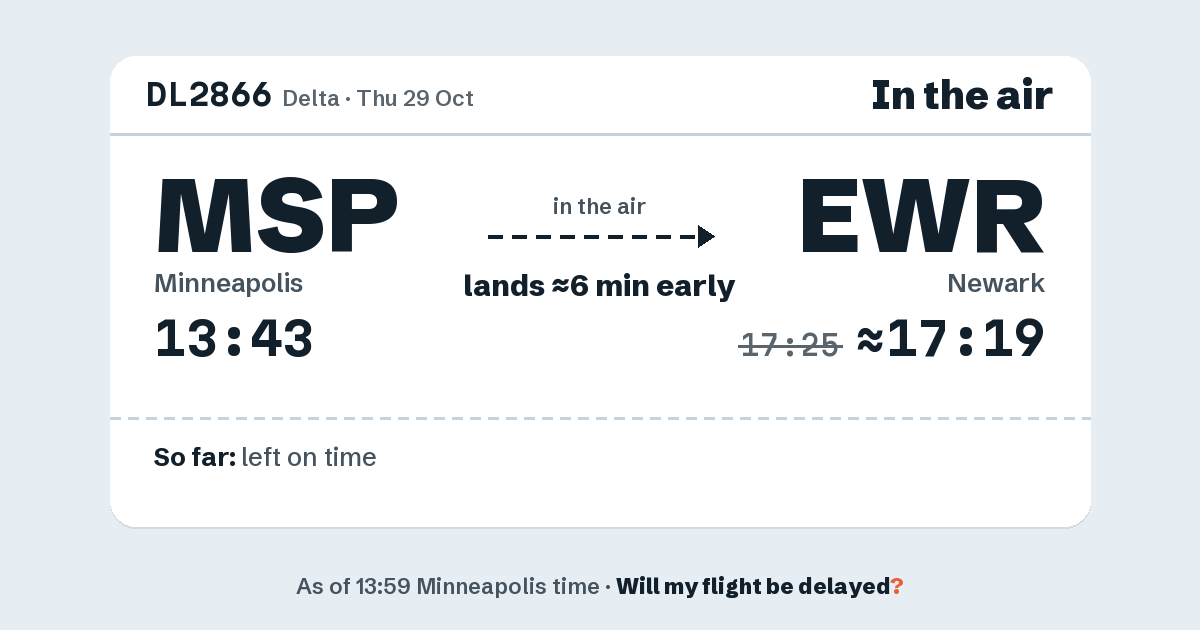 Link preview: DL2866 lands about 17:19