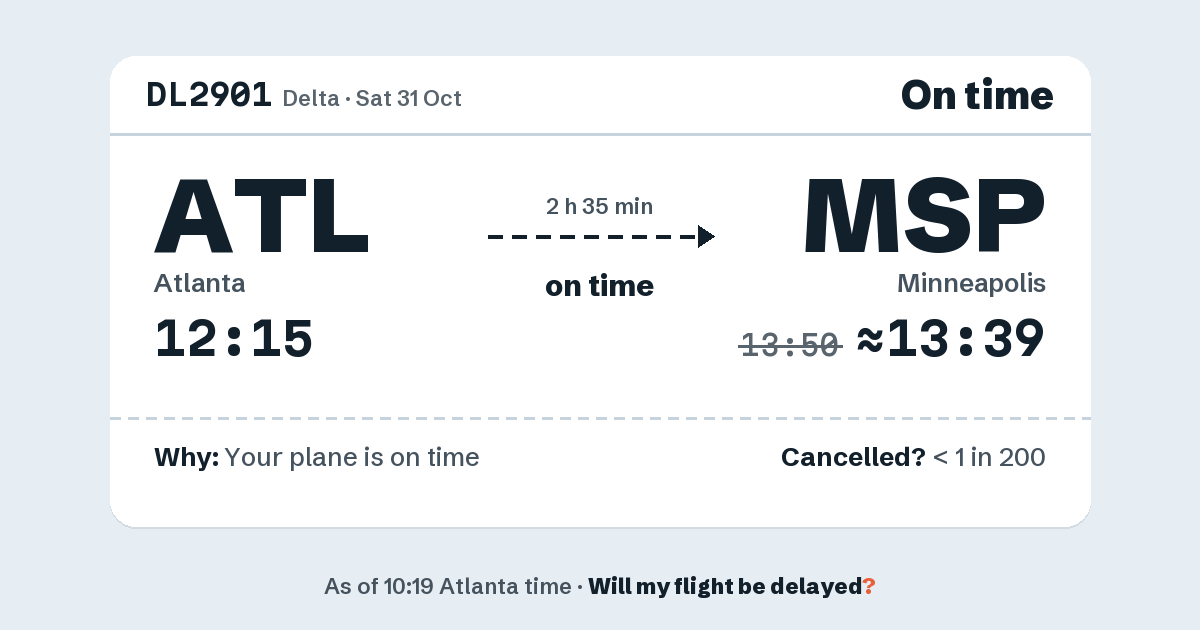 Link preview: DL2901 lands about 13:39