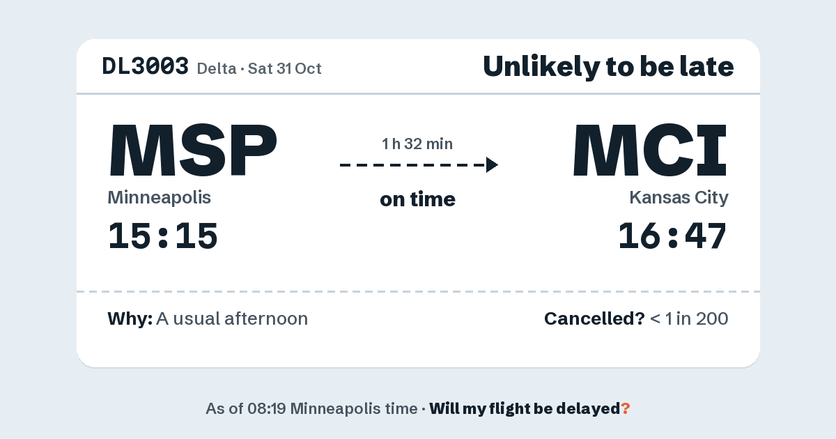 Link preview: DL3003 lands about 16:44