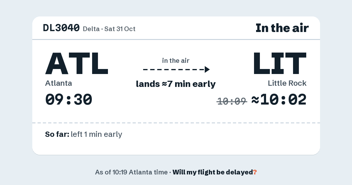 Link preview: DL3040 lands about 10:02