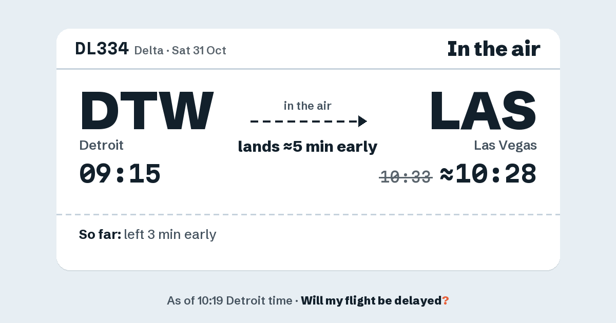 Link preview: DL334 lands about 10:28