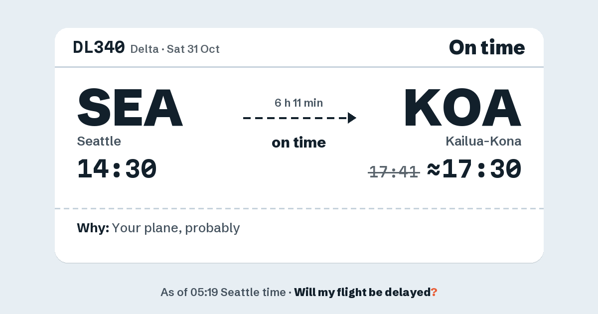 Link preview: DL340 lands about 17:30