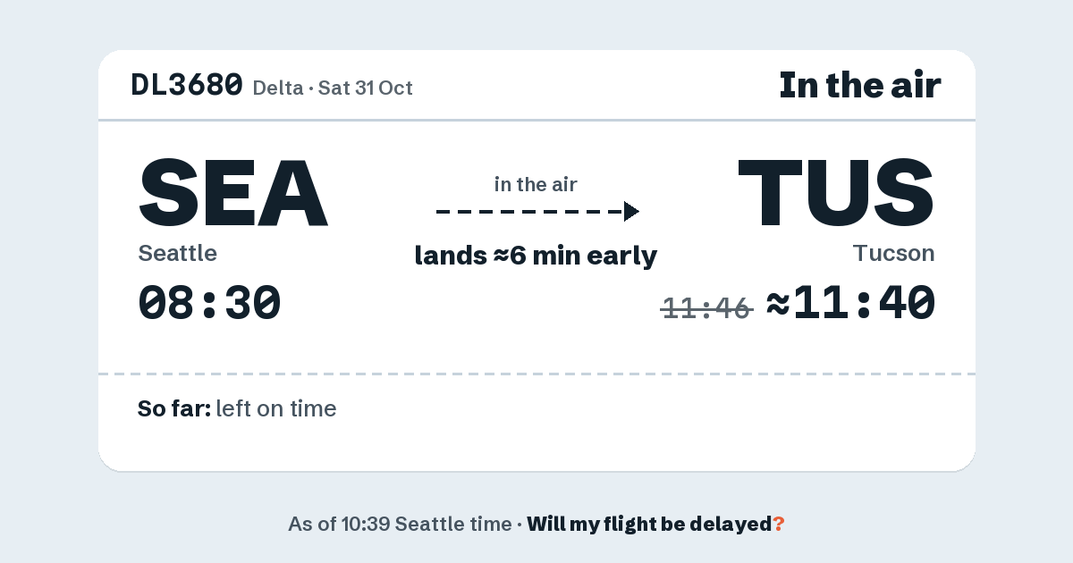 Link preview: DL3680 lands about 11:40
