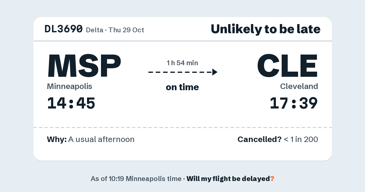 Link preview: DL3690 lands about 17:40