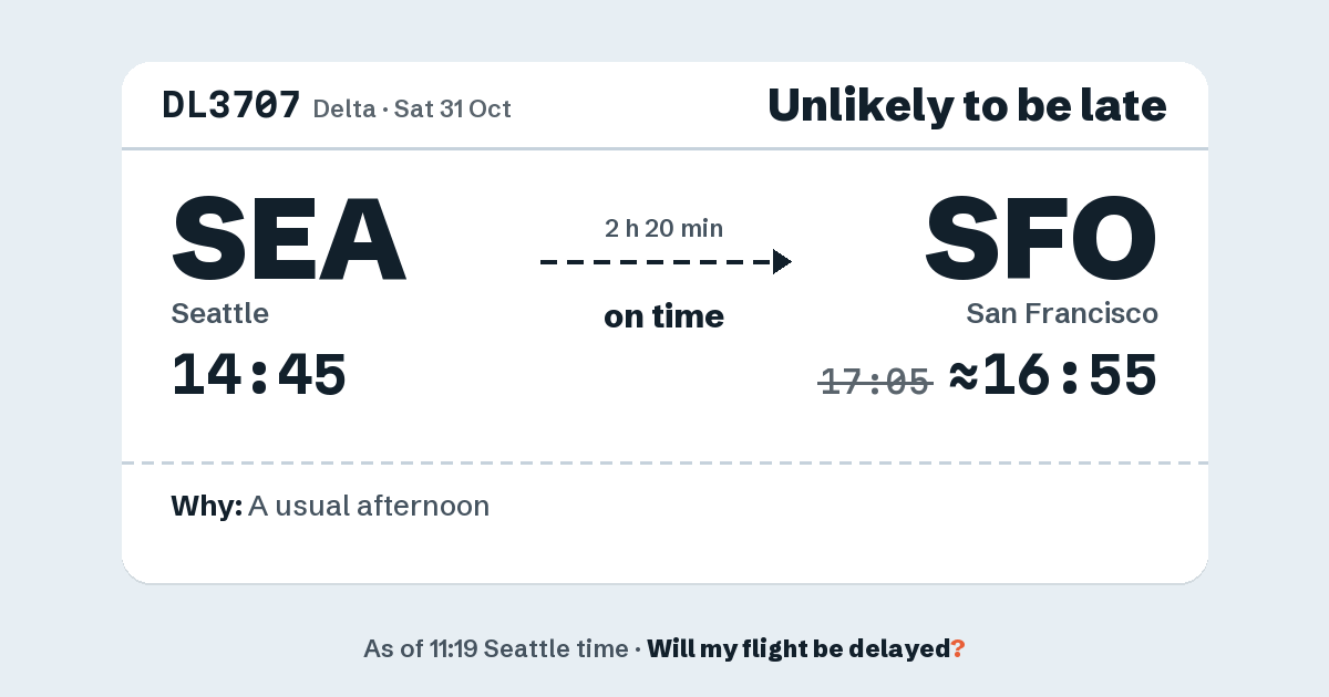 Link preview: DL3707 lands about 16:55