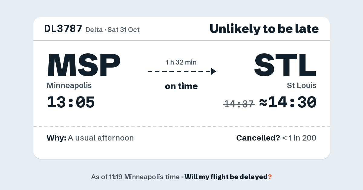 Link preview: DL3787 lands about 14:30