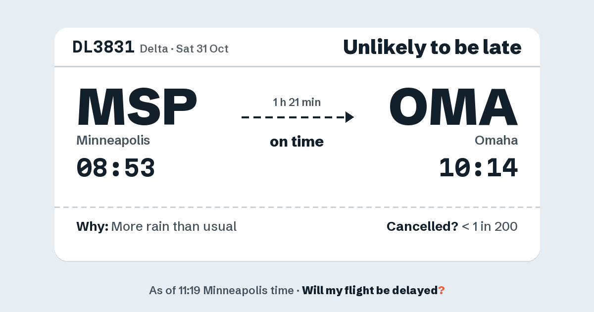 Link preview: DL3831 lands about 10:10