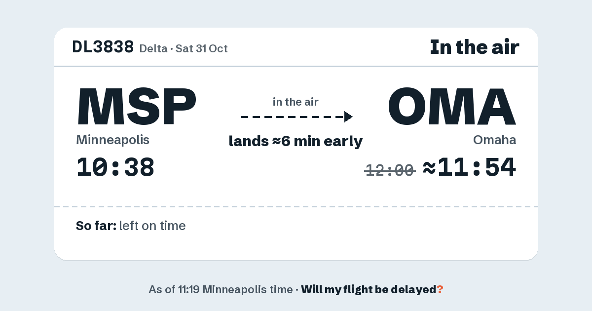 Link preview: DL3838 lands about 11:54