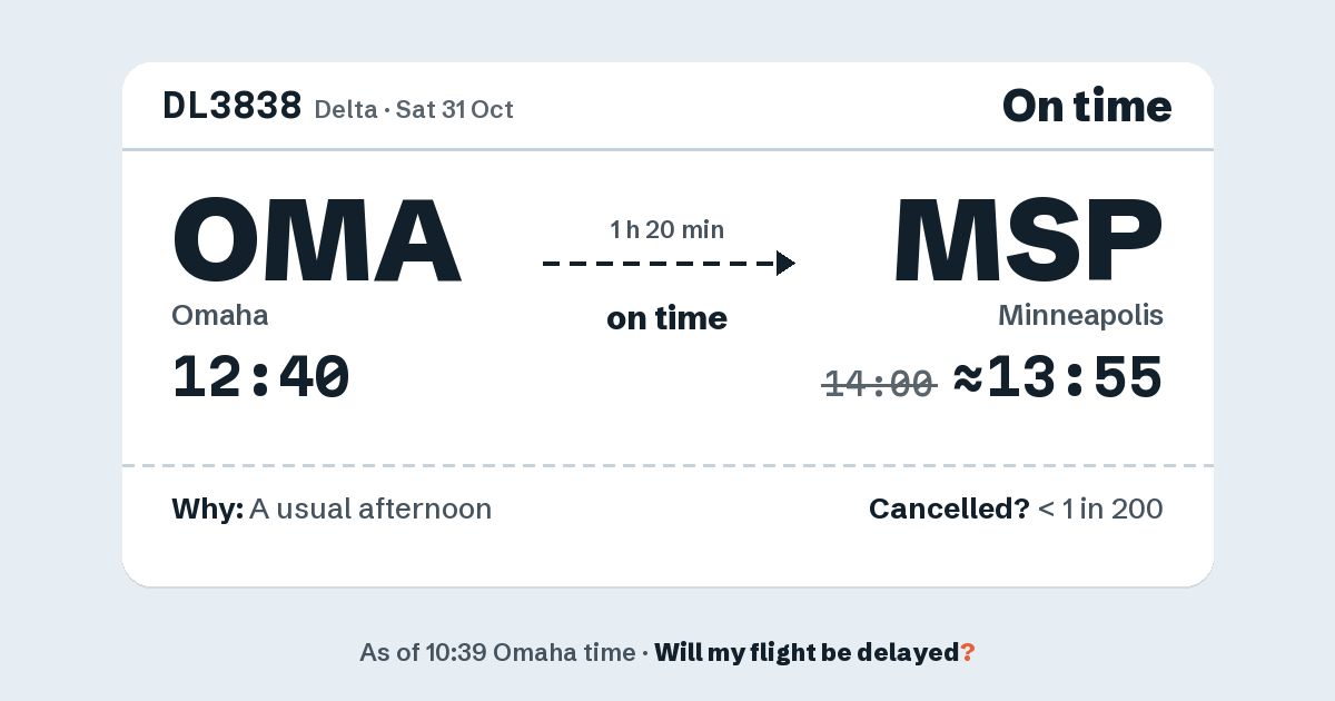 Link preview: DL3838 lands about 13:55