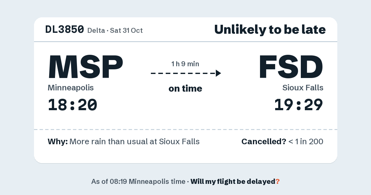 Link preview: DL3850 lands about 19:31