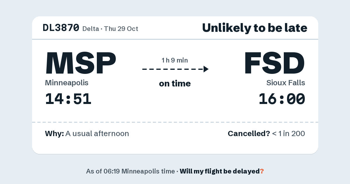 Link preview: DL3870 lands about 16:00