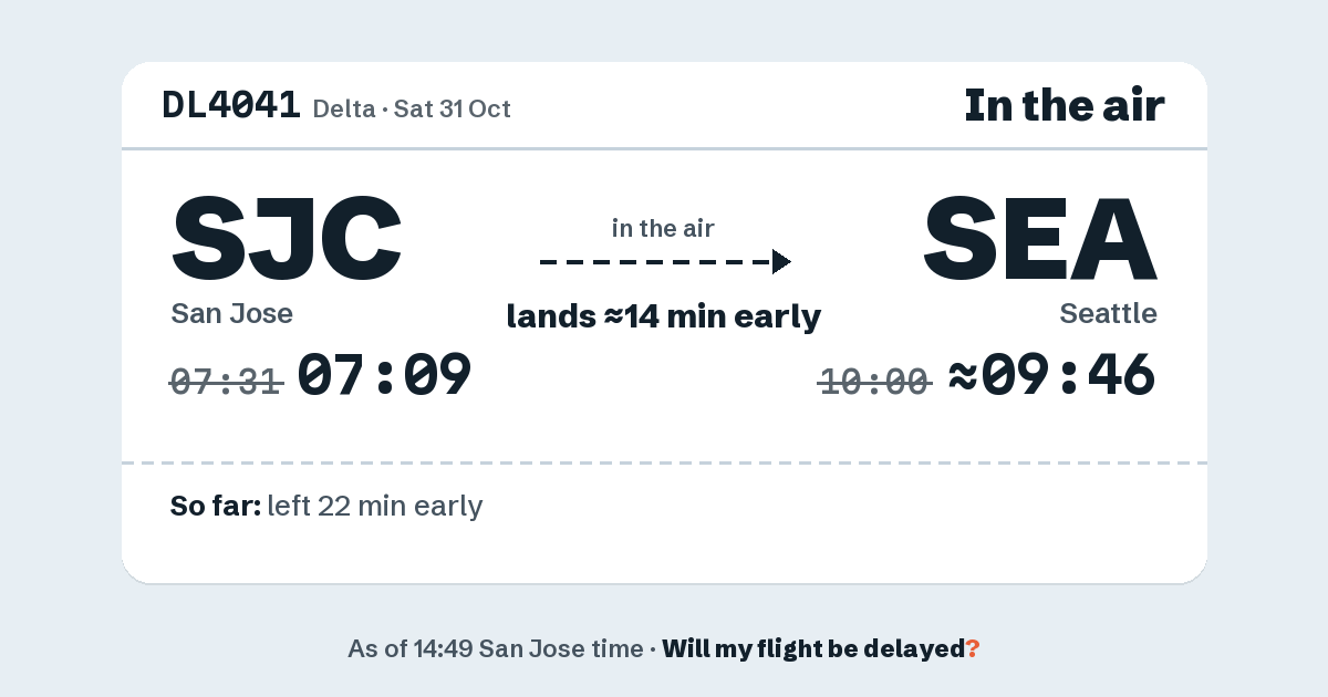 Link preview: DL4041 lands about 09:46