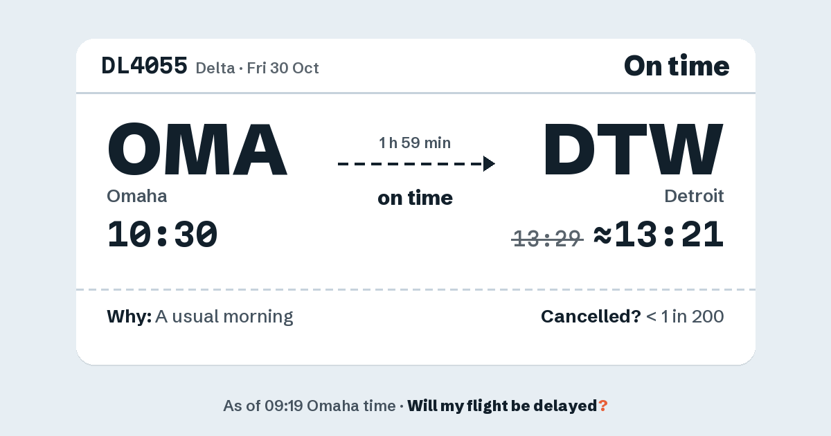 Link preview: DL4055 lands about 13:21