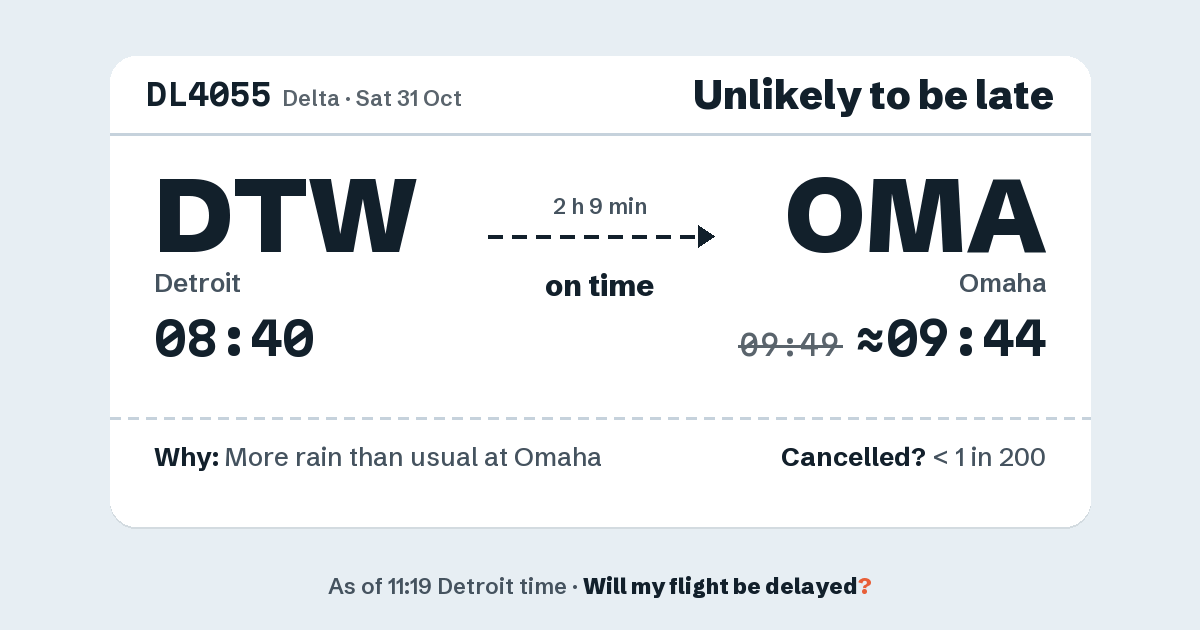 Link preview: DL4055 lands about 09:44