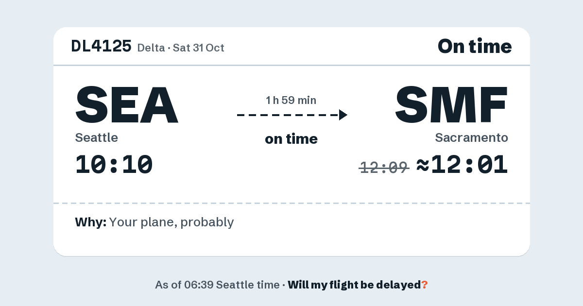 Link preview: DL4125 lands about 12:01