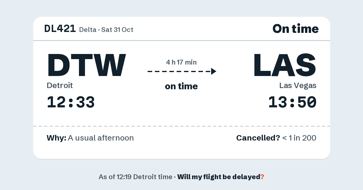 Link preview: DL421 lands about 13:47