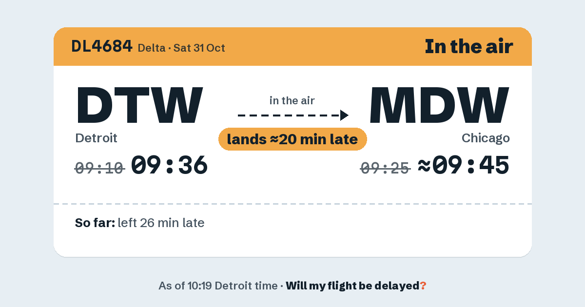 Link preview: DL4684 lands about 09:47