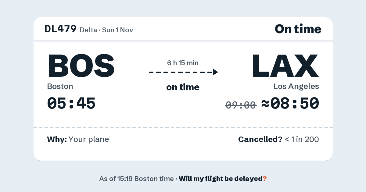 Link preview: DL479 lands about 08:50