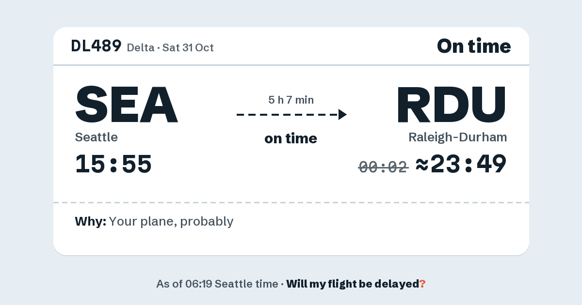 Link preview: DL489 lands about 23:49