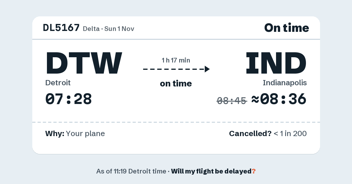 Link preview: DL5167 lands about 08:36